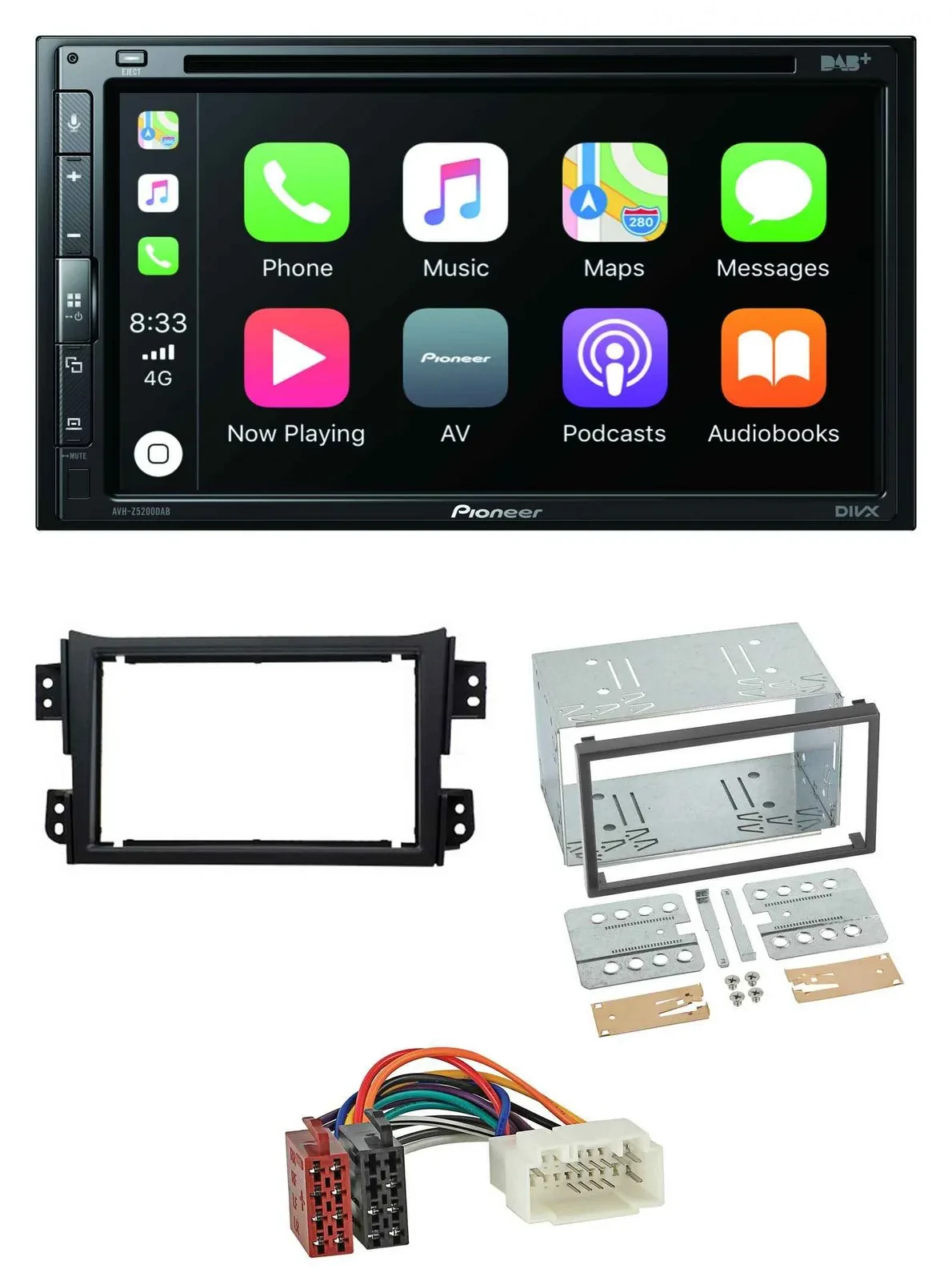 Автомагнитола Pioneer 2-DIN, DVD, MP3, DAB, Bluetooth, USB для Opel Agila B / Suzuki Splash