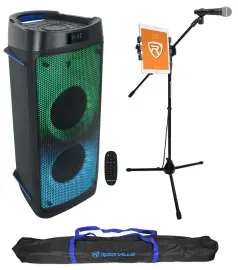 Rockville BASS PARTY 65 Karaoke Machine System Party Speaker+Mic/Tablet Stand