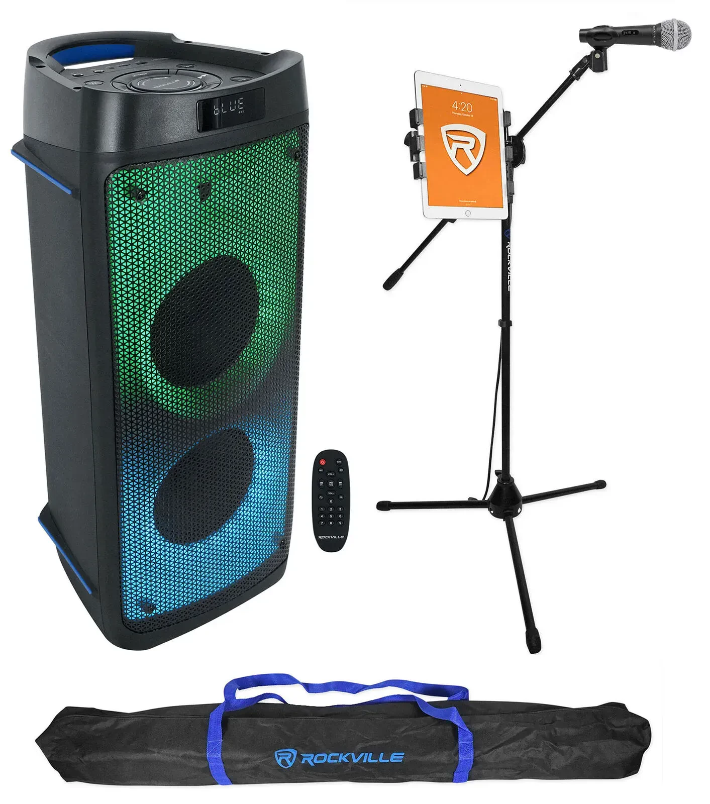 Портативная акустическая система Rockville Bass Party 65 V2 с аксессуарами