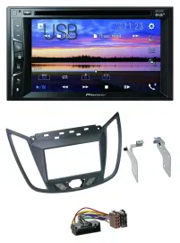 Автомагнитола Pioneer 2DIN, Bluetooth, USB, DVD, DAB, MP3, для Ford C-Max (с 2010), серый