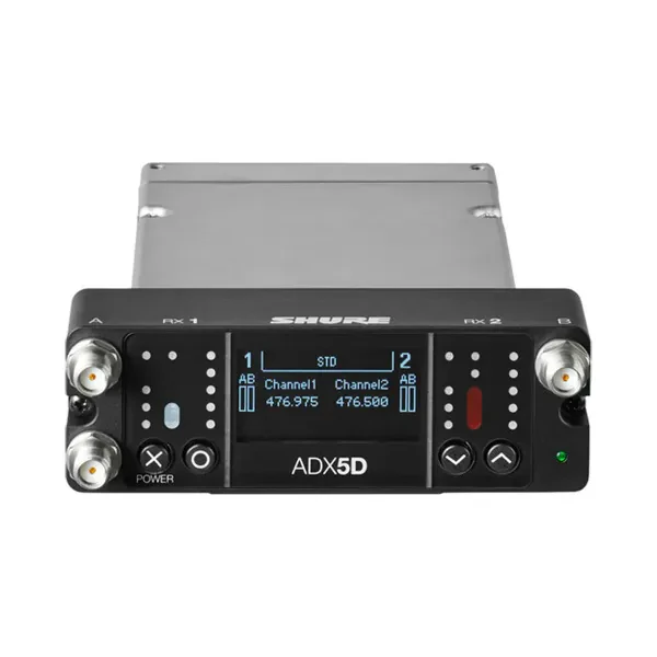 Shure ADX5D Axient Digital Dual-Channel Portable Wireless Receiver, A: 470-636MH