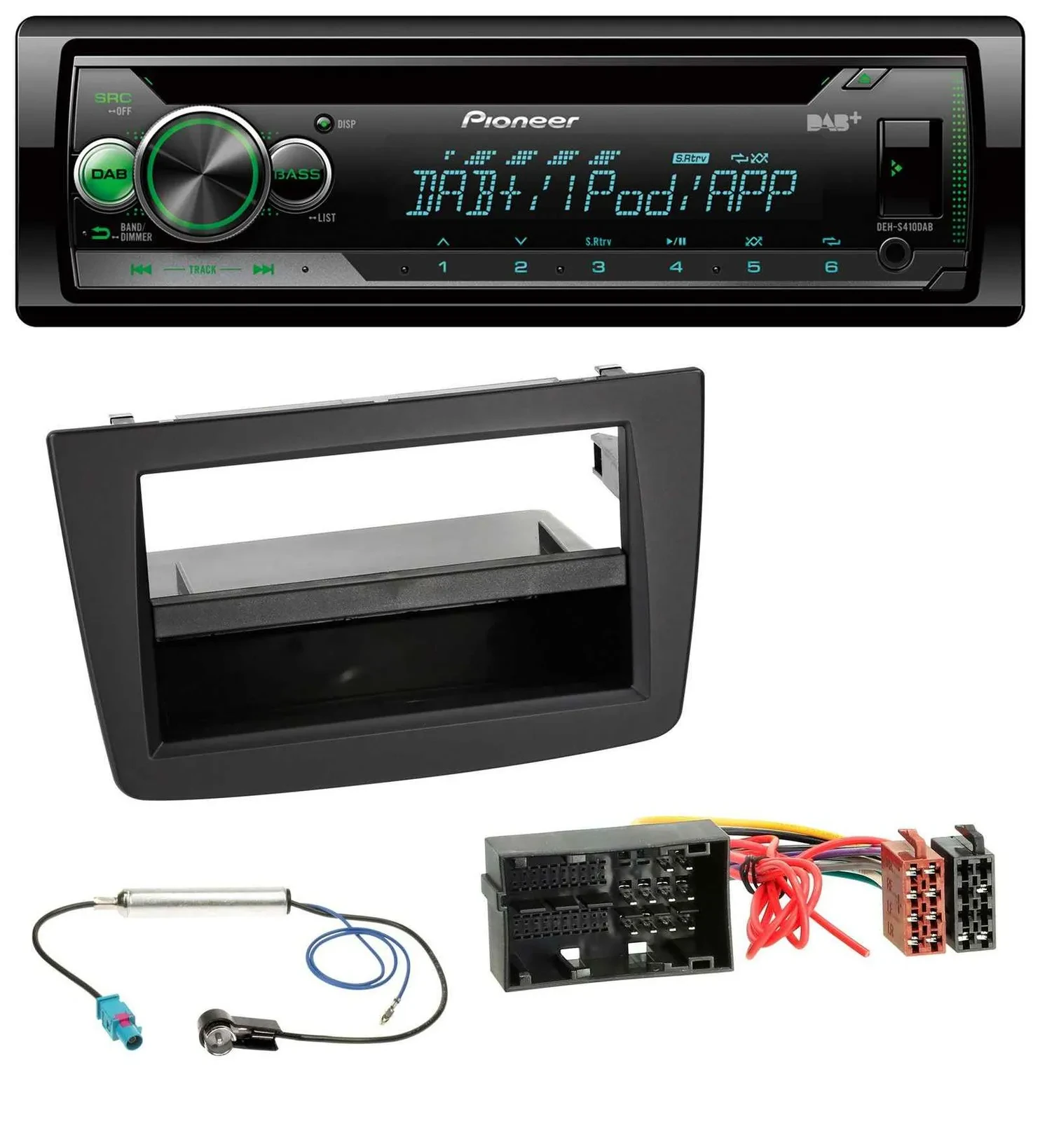 Автомагнитола Pioneer USB MP3 DAB AUX CD для Alfa Romeo Mito 955 (с 2014), черная