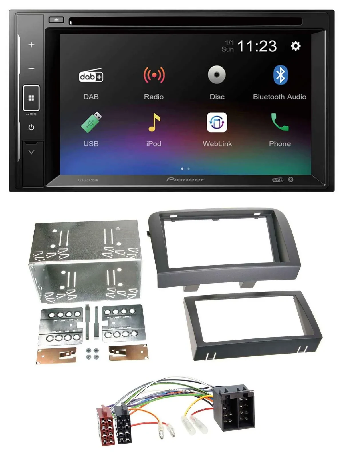 Pioneer Bluetooth MP3 USB 2DIN DAB DVD Autoradio für Fiat Croma (ab 2005)