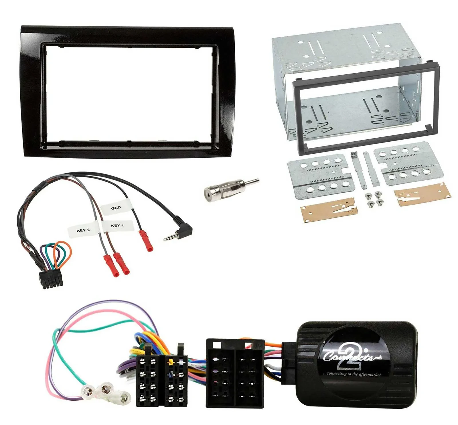 Radioset Lenkradadapter Doppel DIN Autoradio für Fiat Bravo 2007-2014