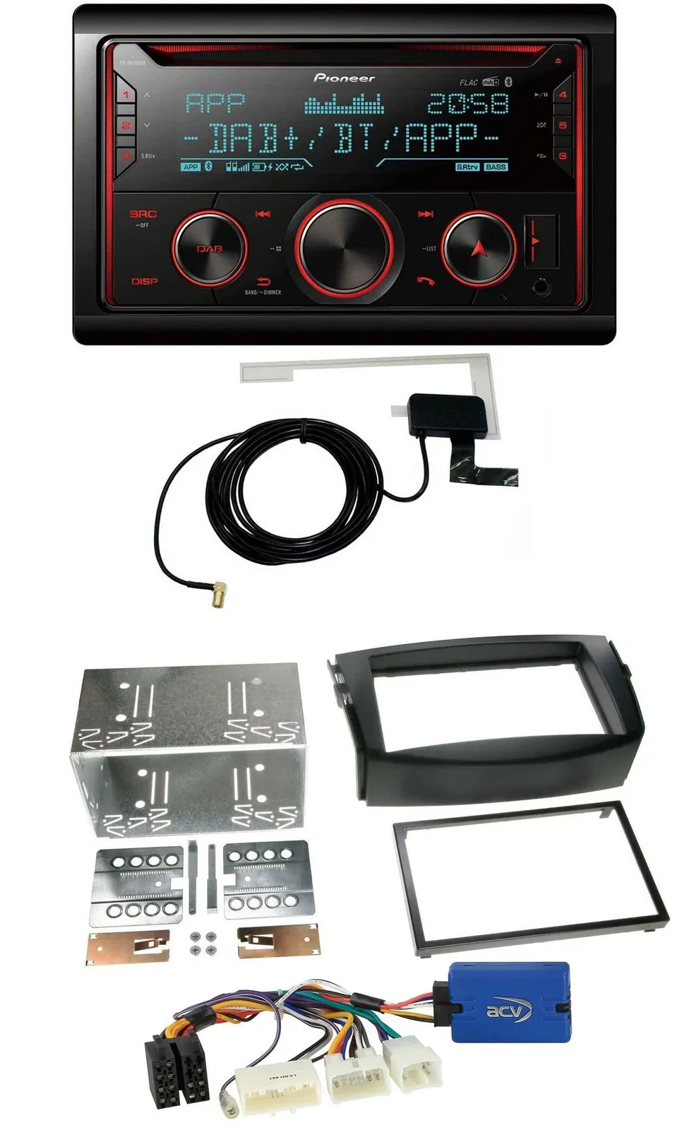 Автомагнитола Pioneer 2 DIN MP3 DAB USB CD Bluetooth для Toyota RAV4 2011–2013 (28-pin)
