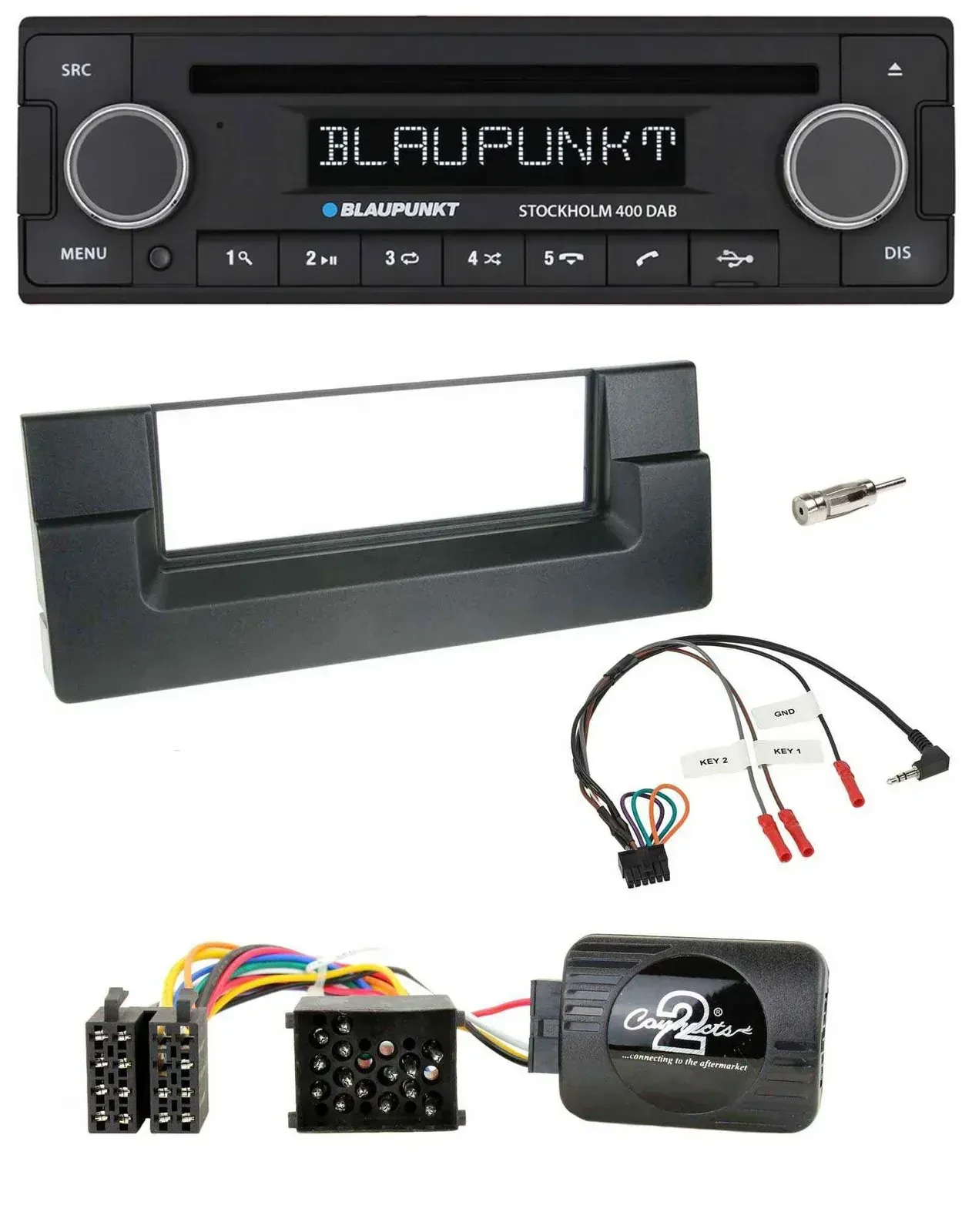 Blaupunkt Lenkrad Bluetooth DAB CD USB Autoradio für BMW 5er E39 1996-2004 Aktiv