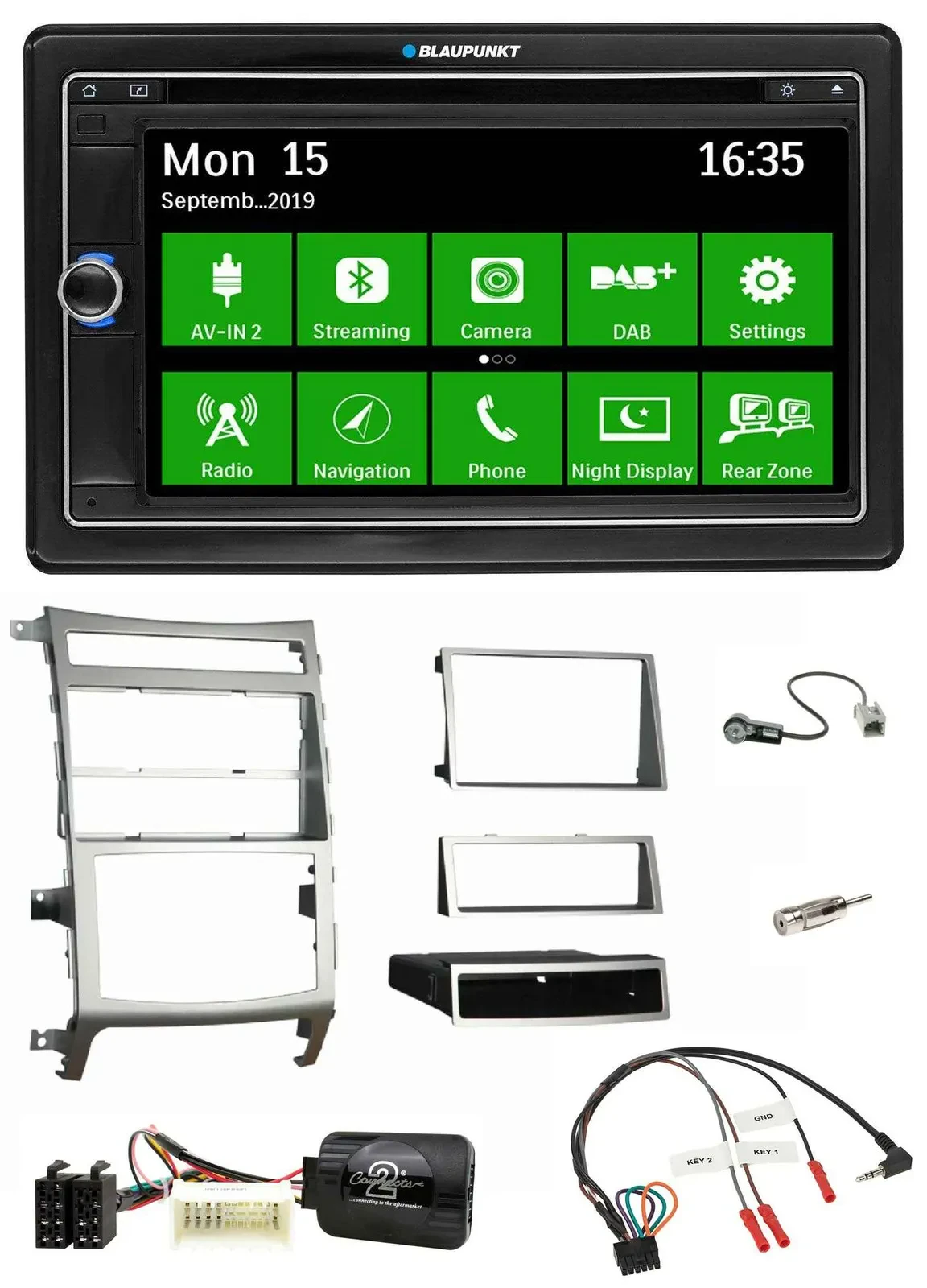 Blaupunkt Bluetooth 2DIN Lenkrad DAB USB TMC Navigation für Hyundai IX55 2009-20