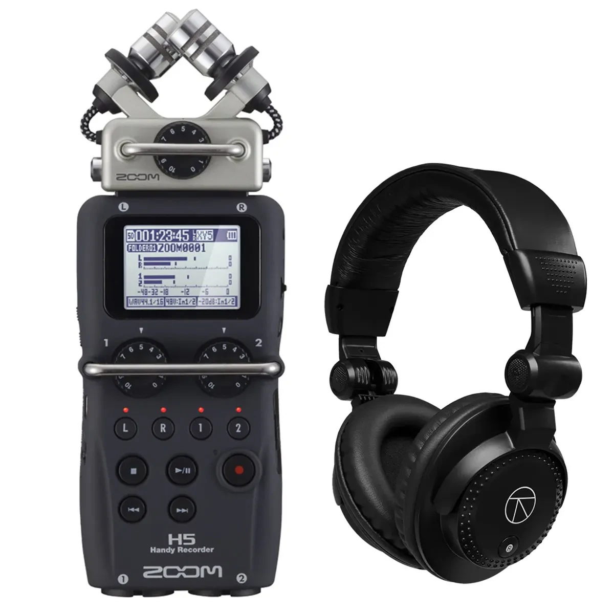 Zoom H5 4-Track Portable Handy Recorder with Interchangeable X/Y Mic Capsule, Bu