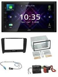 JVC DAB 2DIN MP3 Bluetooth USB Autoradio für Audi TT 06-14 Aktivsystem Quadlock