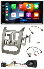 Kenwood DAB USB Bluetooth 2DIN Lenkrad Autoradio für Dacia ab 2012 dunkelsilber
