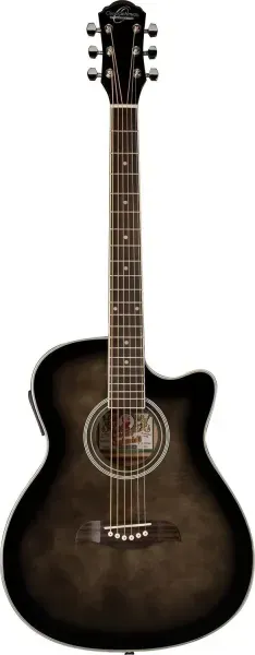 Oscar Schmidt OACEFTB-A Transparent Black Auditorium Acoustic Electric Guitar