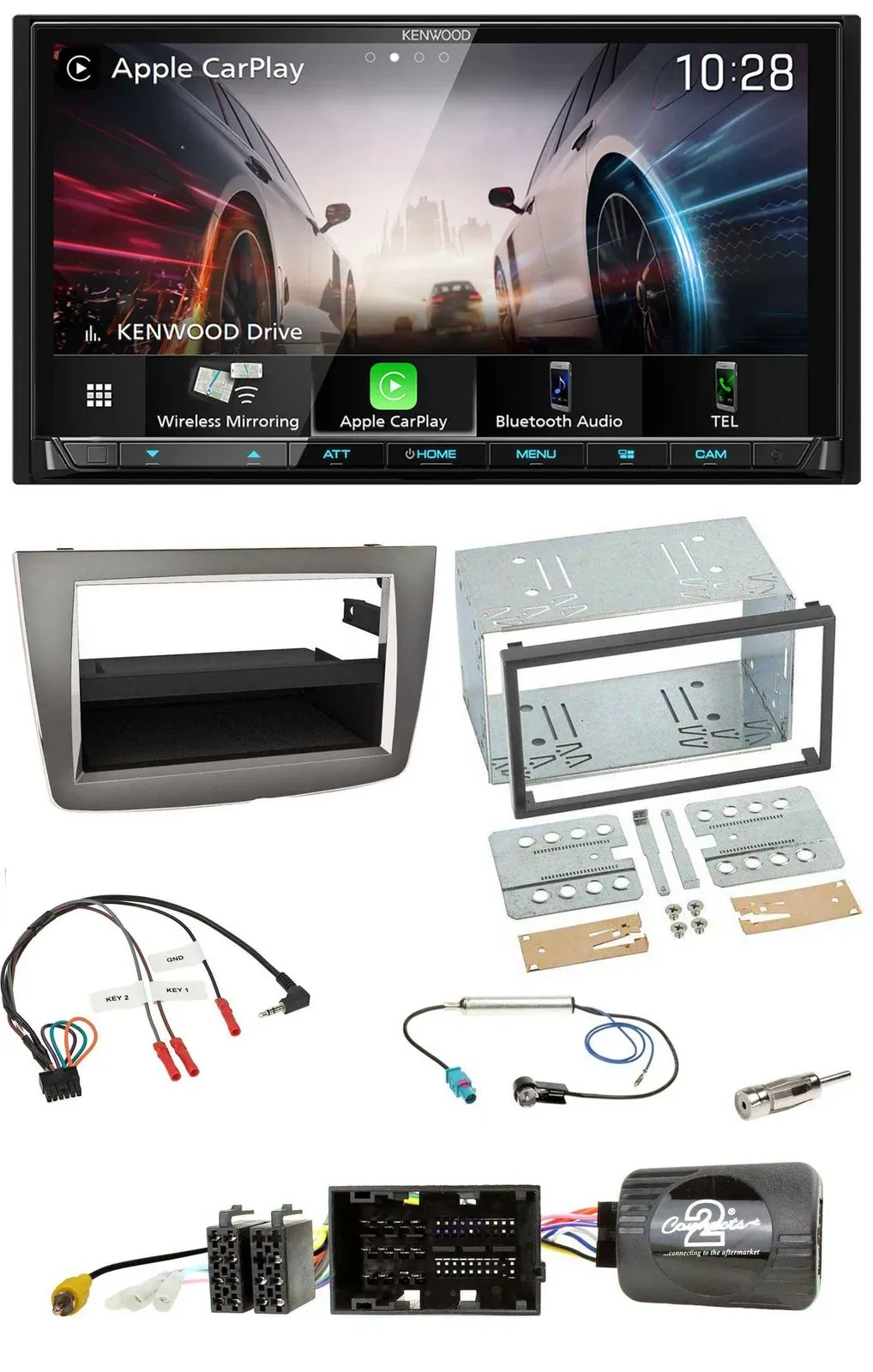 Kenwood Lenkrad 2DIN USB DAB Bluetooth Autoradio für Alfa Romeo Mito 2014-2018 s