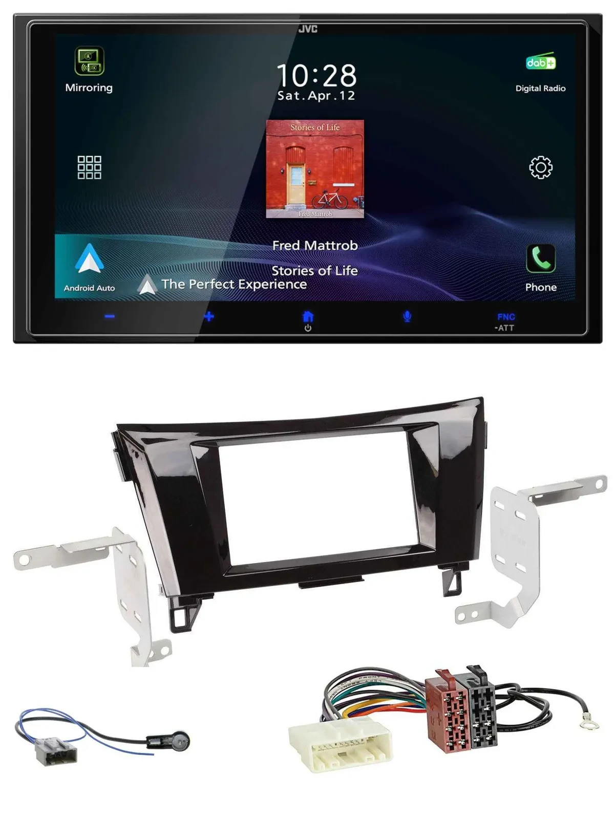 JVC USB Bluetooth 2DIN DAB MP3 Autoradio für Nissan Qashqai X-Trail ab 14