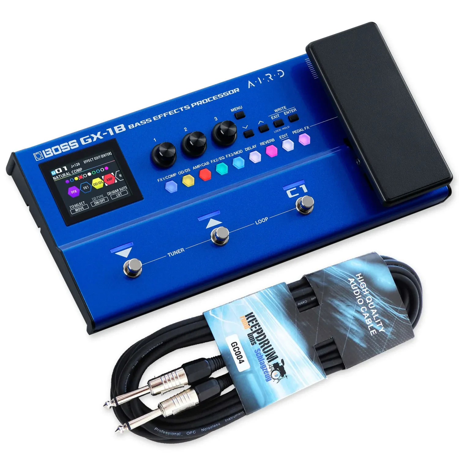 Педаль эффектов для бас-гитары Boss GX-1B с кабелем keepdrum