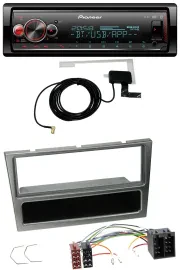 Автомагнитола Pioneer Bluetooth DAB USB MP3, для Opel Corsa C (ISO, 2000–2004), алюминий