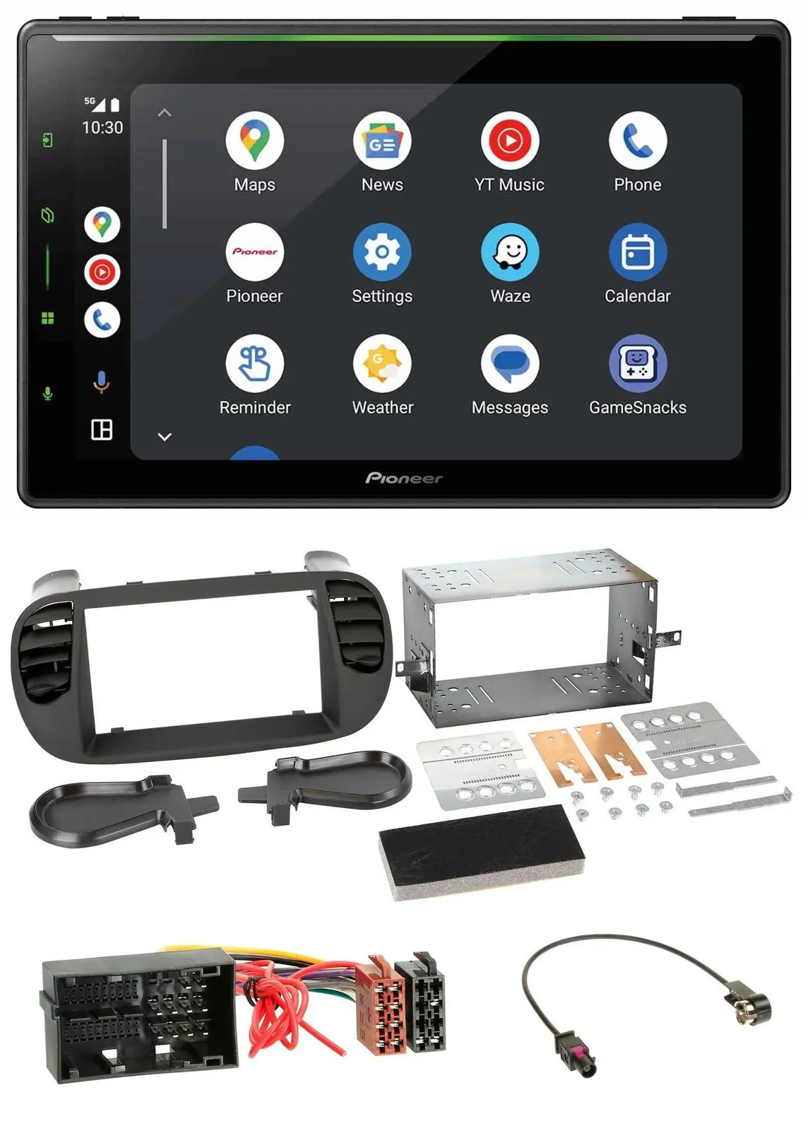 Pioneer 2DIN MP3 USB Bluetooth DAB Autoradio für Fiat 500 ab 12 soft touch