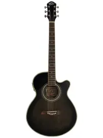 Oscar Schmidt OG10CEFTB Transparent Black Acoustic Electric Guitar