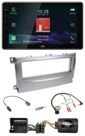 JVC DAB Lenkrad Bluetooth USB Autoradio für Ford S-Max Mondeo 2007-2014 silber