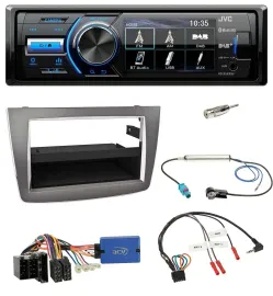 Автомагнитола для Alfa Romeo Mito 955 (2013–2018) JVC Bluetooth, USB, DAB, ISO, серебристая