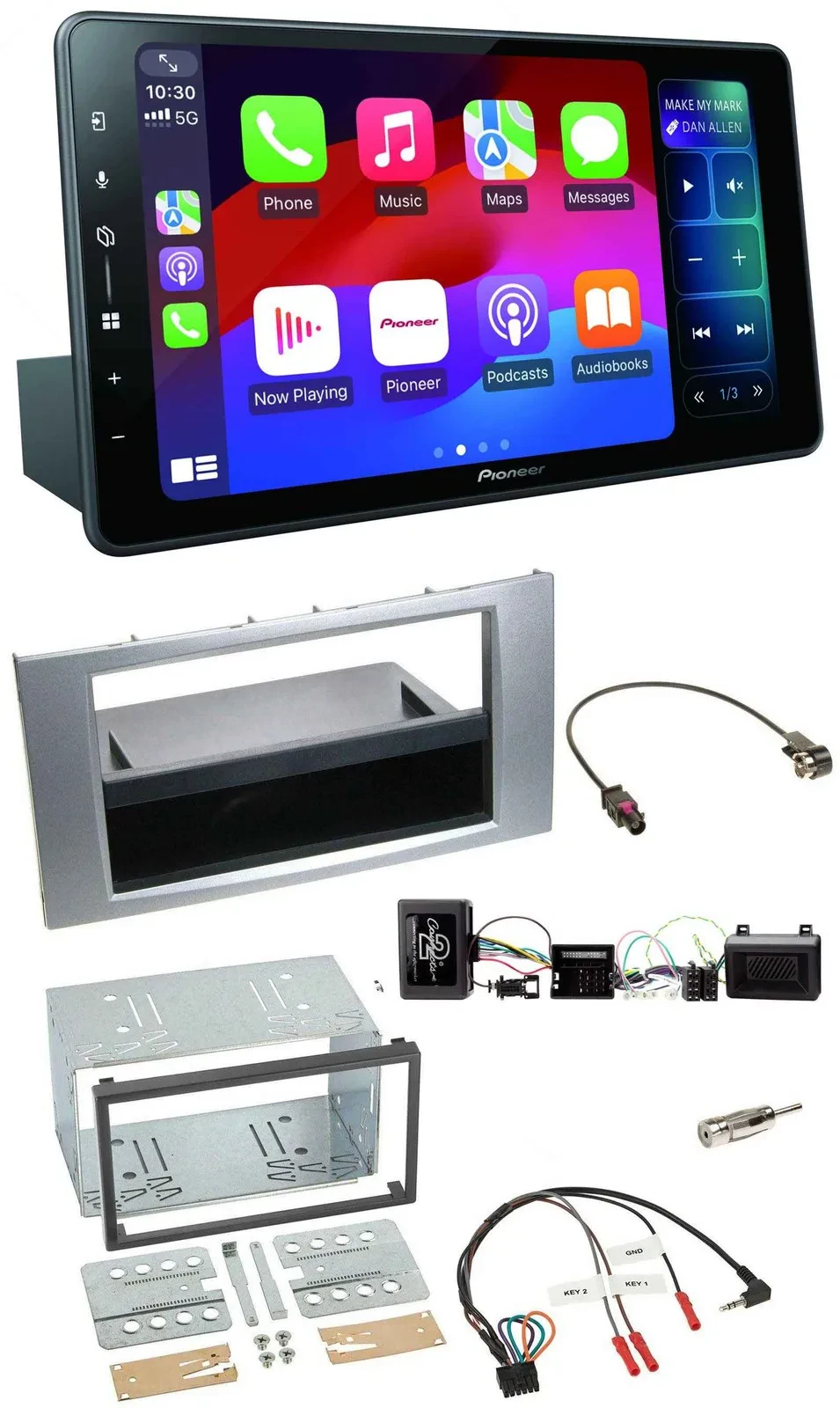 Pioneer Bluetooth DAB Lenkrad USB Autoradio für Ford Kuga 2008-2012 silber