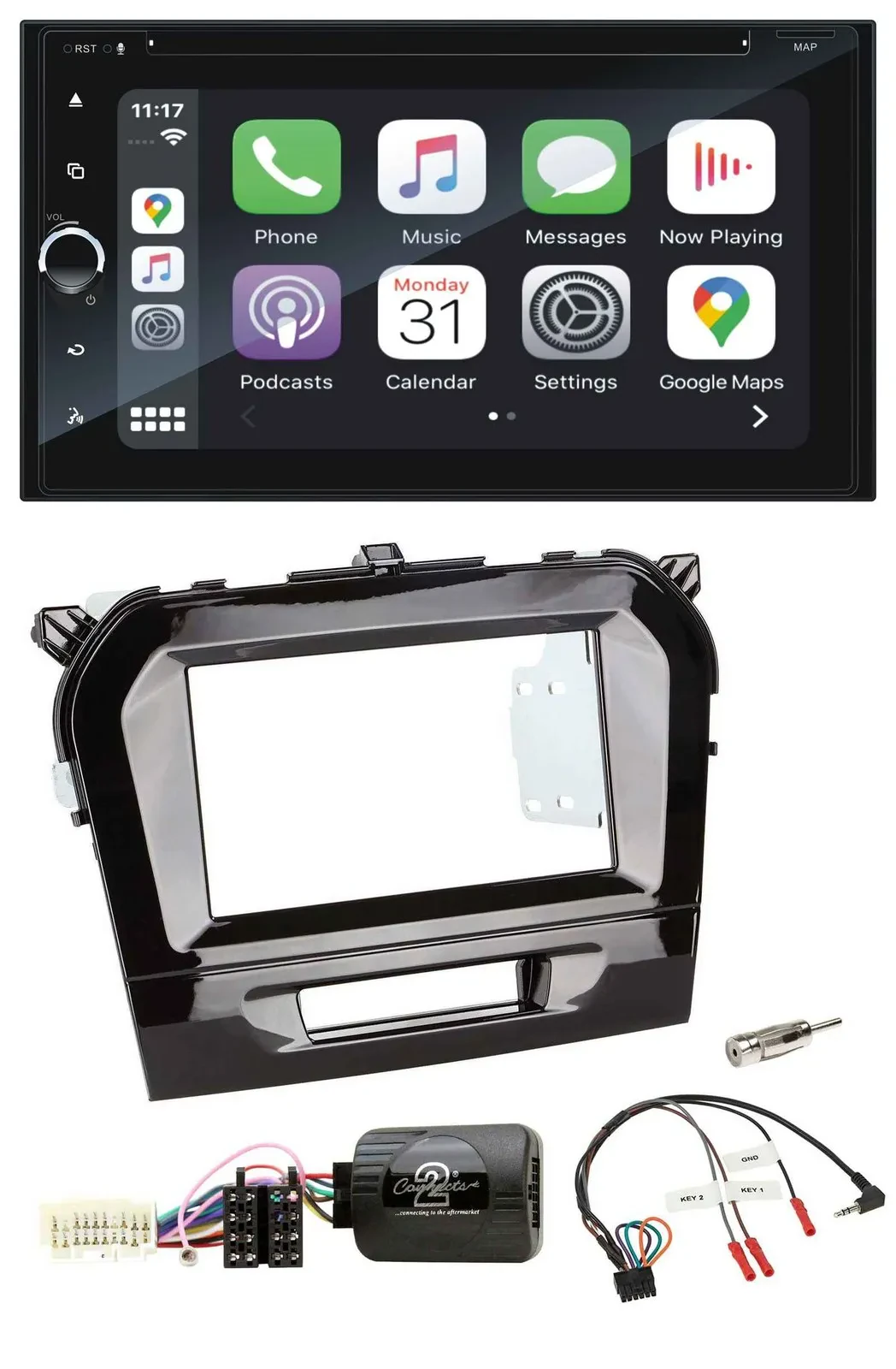 Blaupunkt 2DIN Bluetooth DAB USB DVD Lenkrad Autoradio für Suzuki Vitara ab 2015