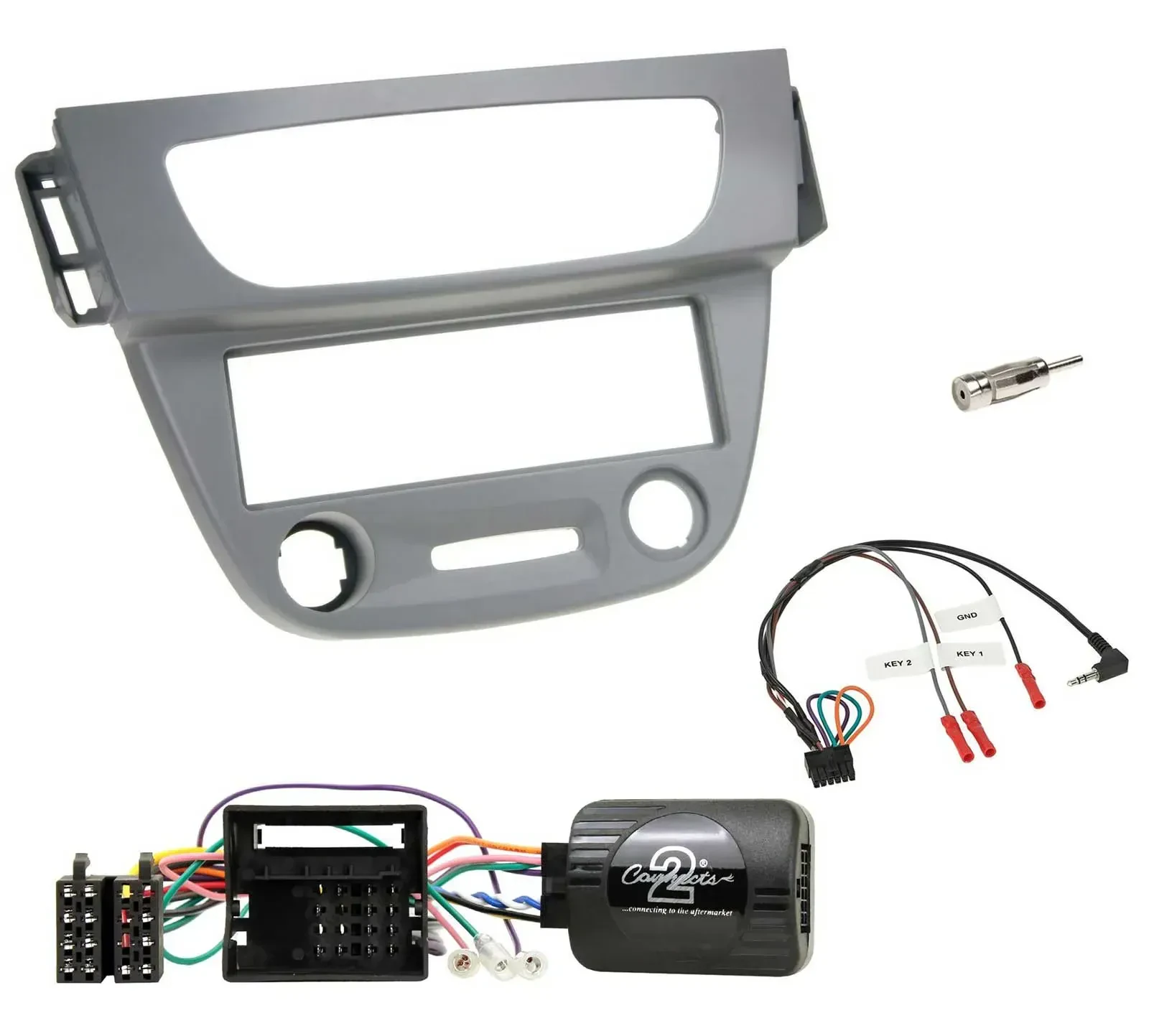 Einbauset Lenkradadapter DIN Autoradio für Renault Megane III 2009-2012 grau