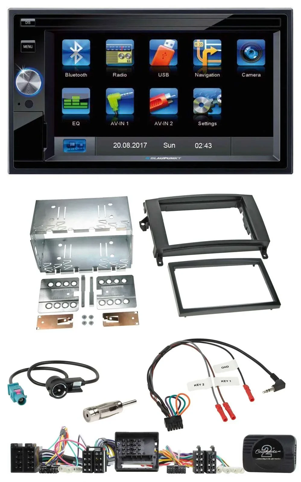 Blaupunkt 2DIN Bluetooth TMC USB Lenkrad SD Navigation für Mercedes Vito Viano W