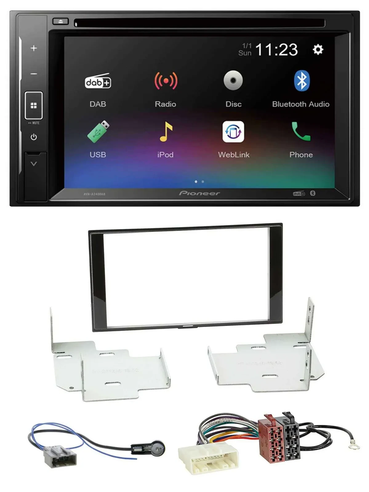 Автомагнитола для Nissan Micra/Note (с 2013) Pioneer 2-DIN Bluetooth USB MP3 DAB DVD