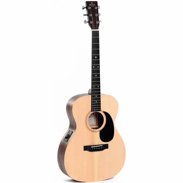Электроакустическая гитара Sigma Guitars 000ME+ Auditorium Satin Natural