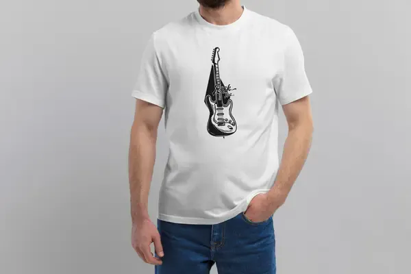 Футболка Popmerch MWXXL59 "Rock n Roll" белая, мужская, размер XXL