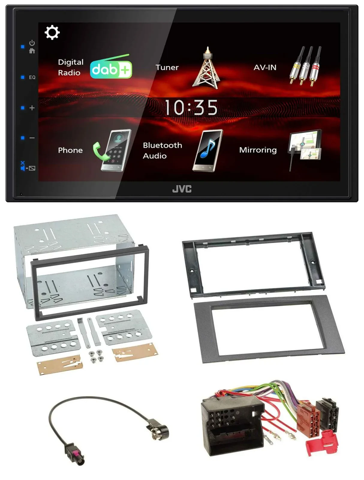 JVC USB Bluetooth MP3 DAB 2DIN Autoradio für Ford Fusion Kuga Transit 05-12 anth