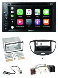 Автомагнитола для Hyundai i10 (2008–2013) Pioneer 2DIN, MP3, USB, DVD, Bluetooth, DAB, черная