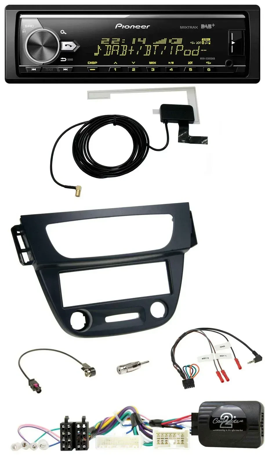Автомагнитола Pioneer Bluetooth DAB USB для Renault Megane Fluence 2012–2014 с поддержкой управления на руле