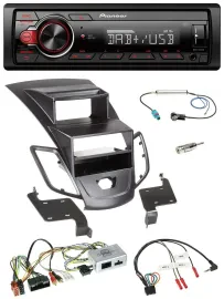 Pioneer MP3 1DIN DAB USB Lenkrad Autoradio für Ford Fiesta 10-17 Display schwarz