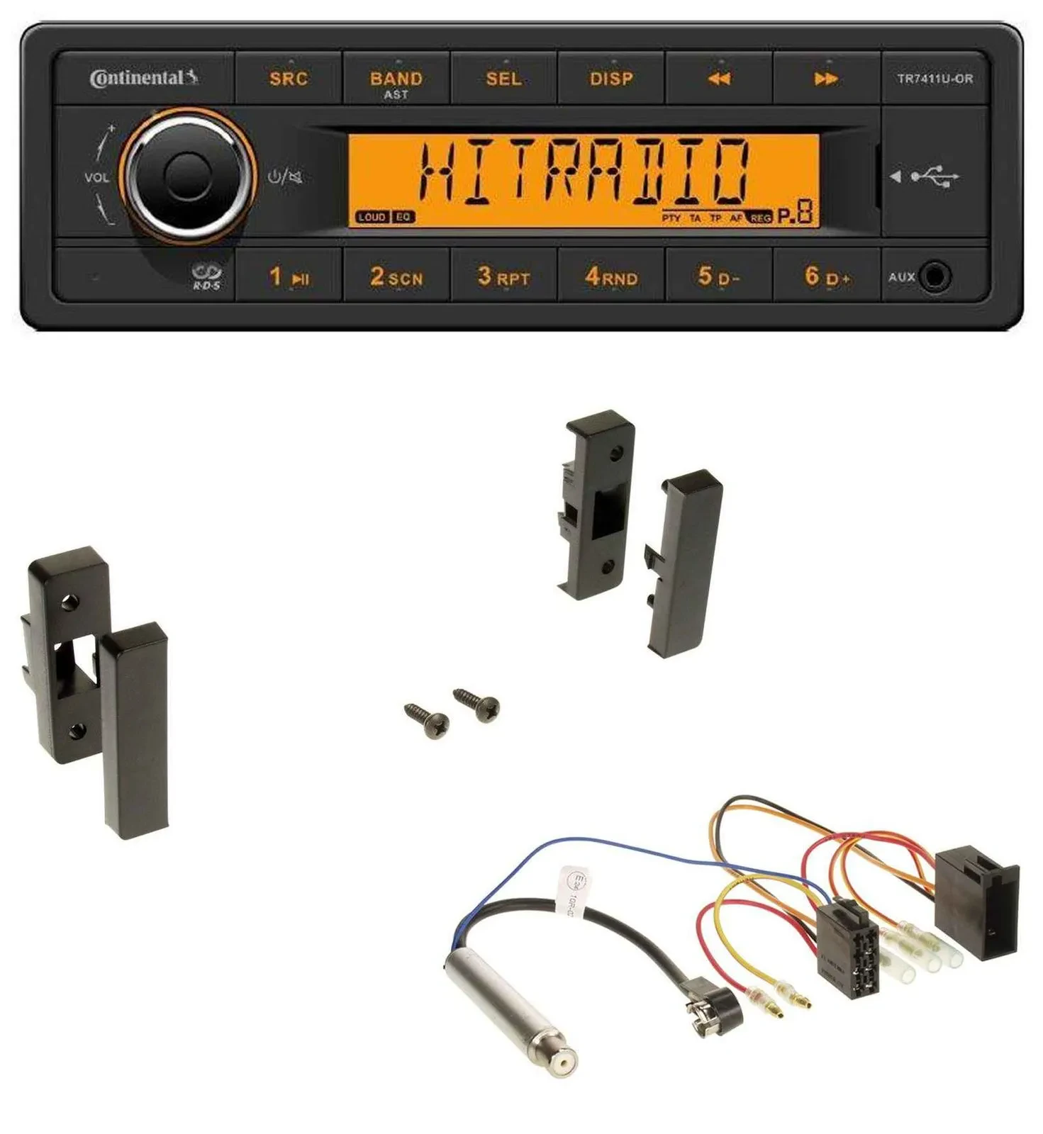 Continental 1DIN USB AUX MP3 Autoradio für Audi A3 (8L, 1996-2000)
