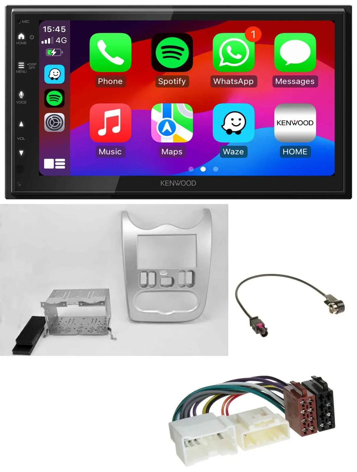 Kenwood MP3 USB DAB 2DIN Bluetooth Autoradio für Dacia Sandero Logan Duster ab 1