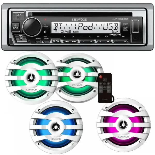 Kenwood KMR-D382BT Receiver + (4) 6.5" Coaxial Speakers