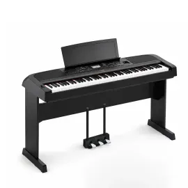 Yamaha DGX670 88-Key Portable Grand Piano Bundle with Stand and Pedal (Black)