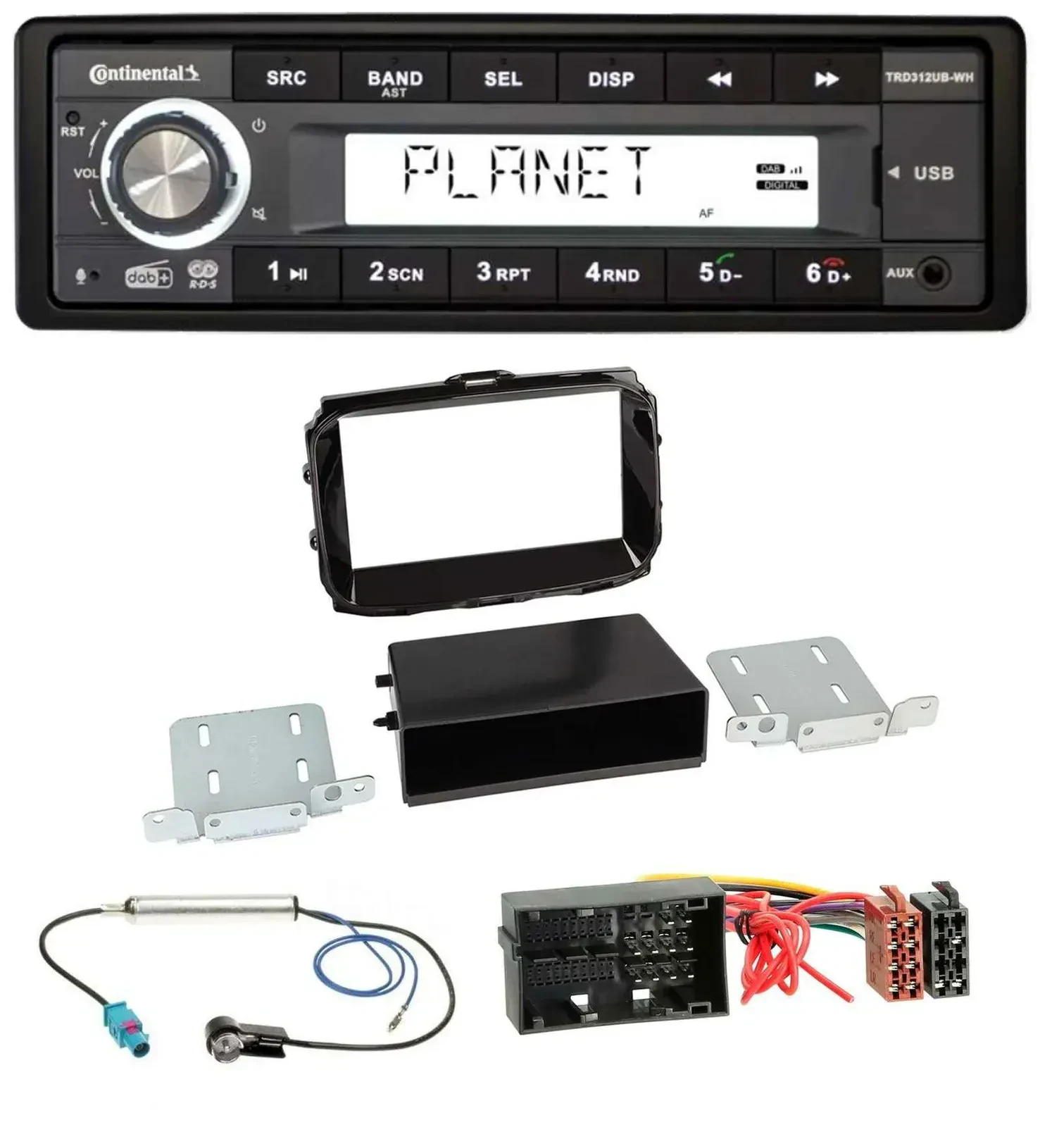Автомагнитола для Alfa Romeo Giulietta Continental 1DIN USB/AUX DAB MP3 52-pin (с 2013)