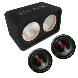 Сабвуфер пассивный для авто NVX NE82S_R2W8D4 2x8", закрытый, МДФ 3/4" (набор)