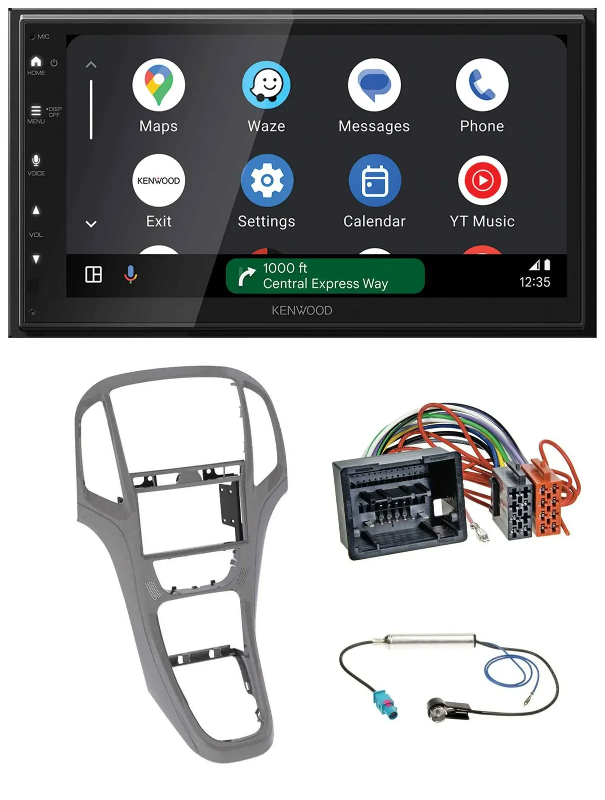 Kenwood DAB Bluetooth USB MP3 2DIN Autoradio für Opel Astra J ab 09 Titangrau