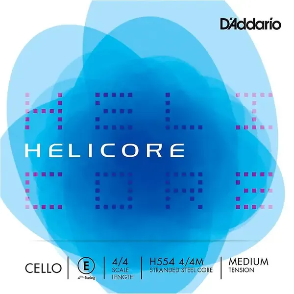 Одиночная струна для виолончели D'Addario Helicore Fourths Tuning Cello E String 4/4 Size, Medium