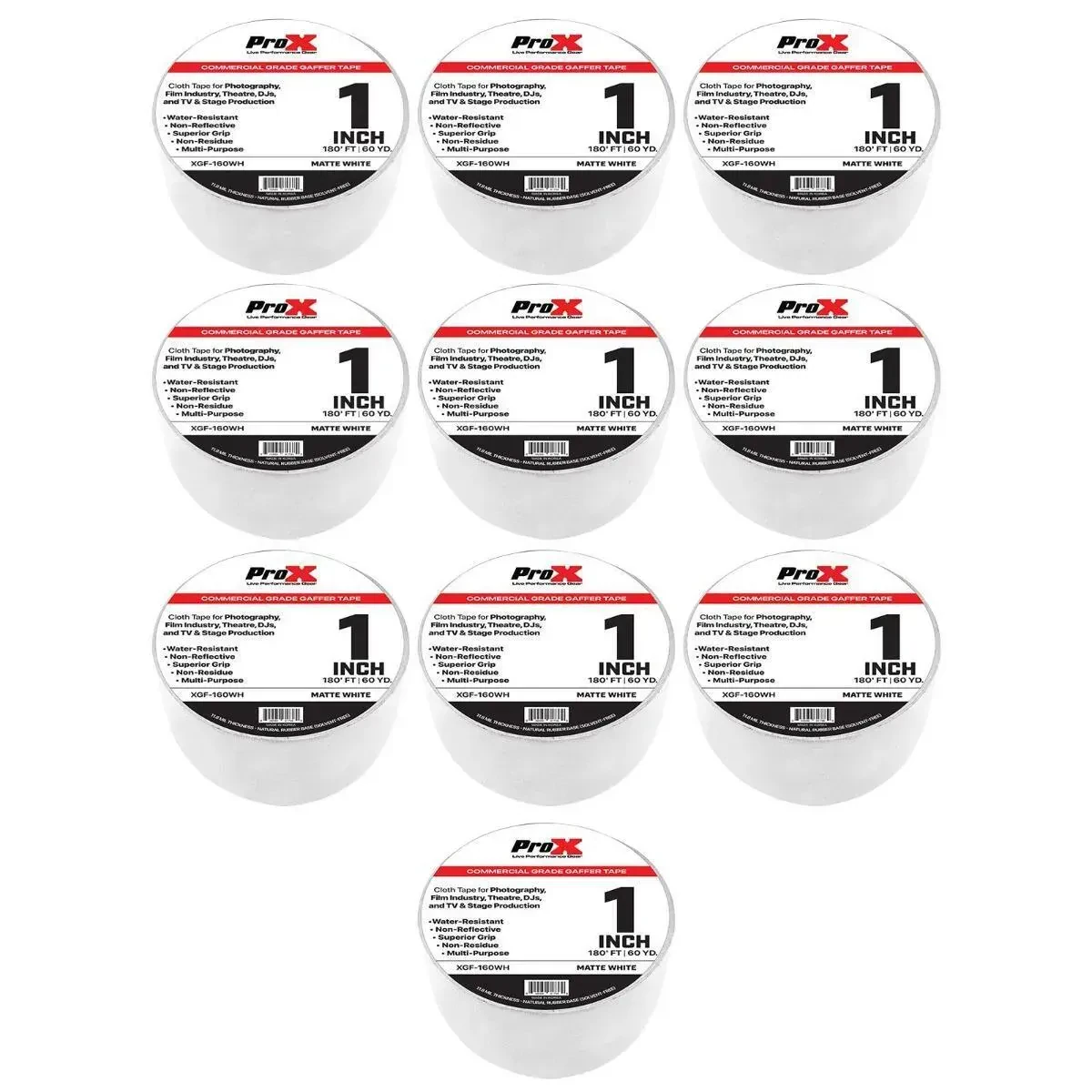 Лента для крепления кабеля ProX XGF-160WH White 55 м (10 штук)