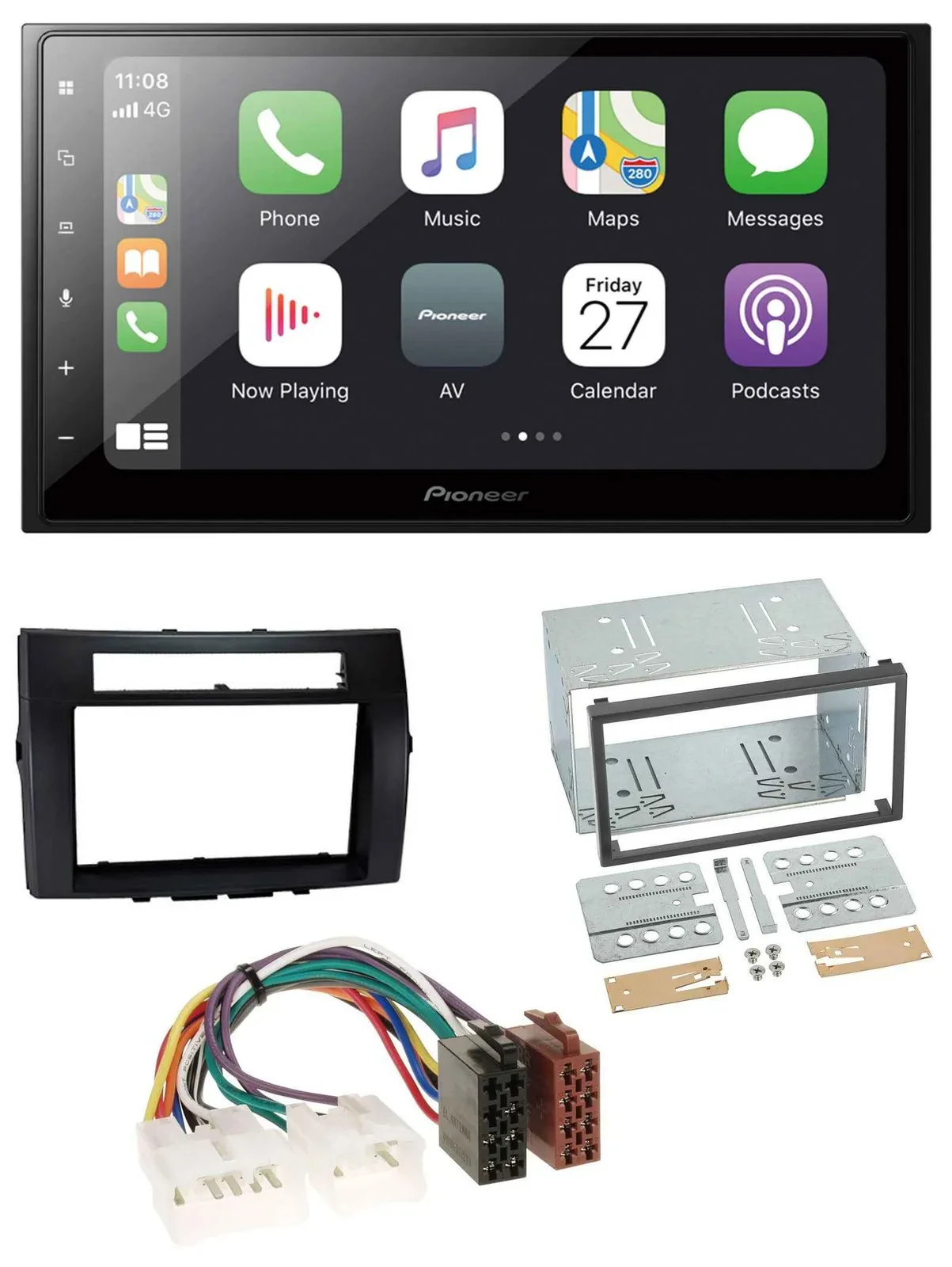 Pioneer MP3 Bluetooth DAB 2DIN USB Autoradio für Toyota Corolla 04-09 Verso schw