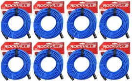 Микрофонный кабель Rockville RCXFM50P-BL Blue 15.25 м (8 штук)