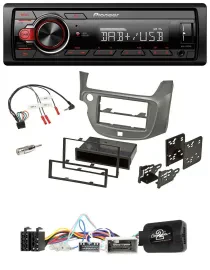 Автомагнитола для Honda Jazz (с 2014) Pioneer 1DIN, DAB, USB, MP3, серебристая, поддержка управления на руле