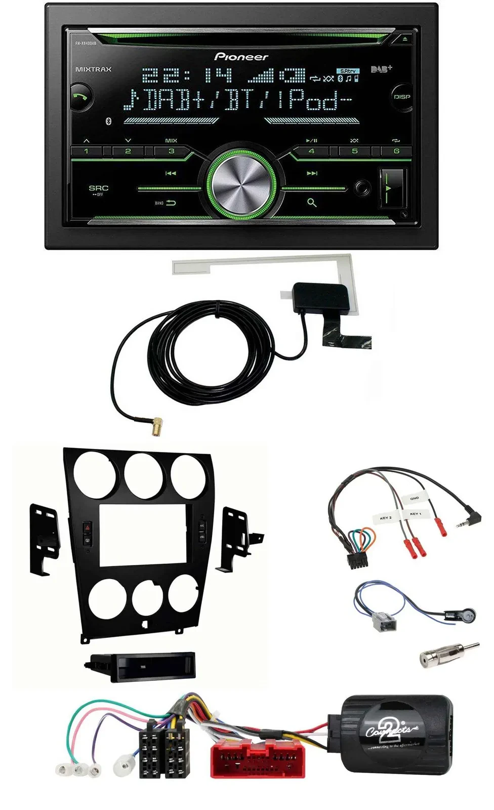 Pioneer CD USB Lenkrad Bluetooth 2DIN DAB Autoradio für Mazda 6 2006-2008