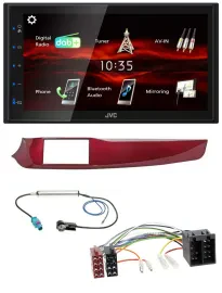 JVC USB Bluetooth MP3 DAB 2DIN Autoradio für Alfa Giulietta 10-13 rot glänzend