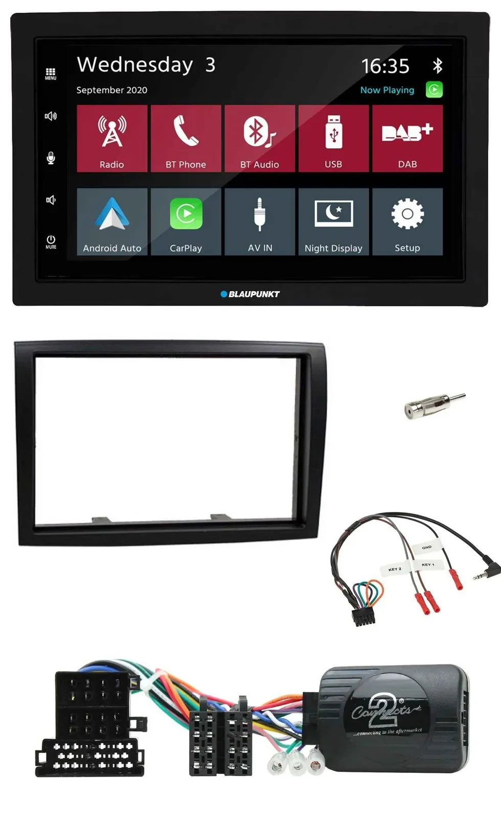 Blaupunkt 2DIN Lenkrad USB Bluetooth DAB Autoradio für Citroen Jumper 2008-2011