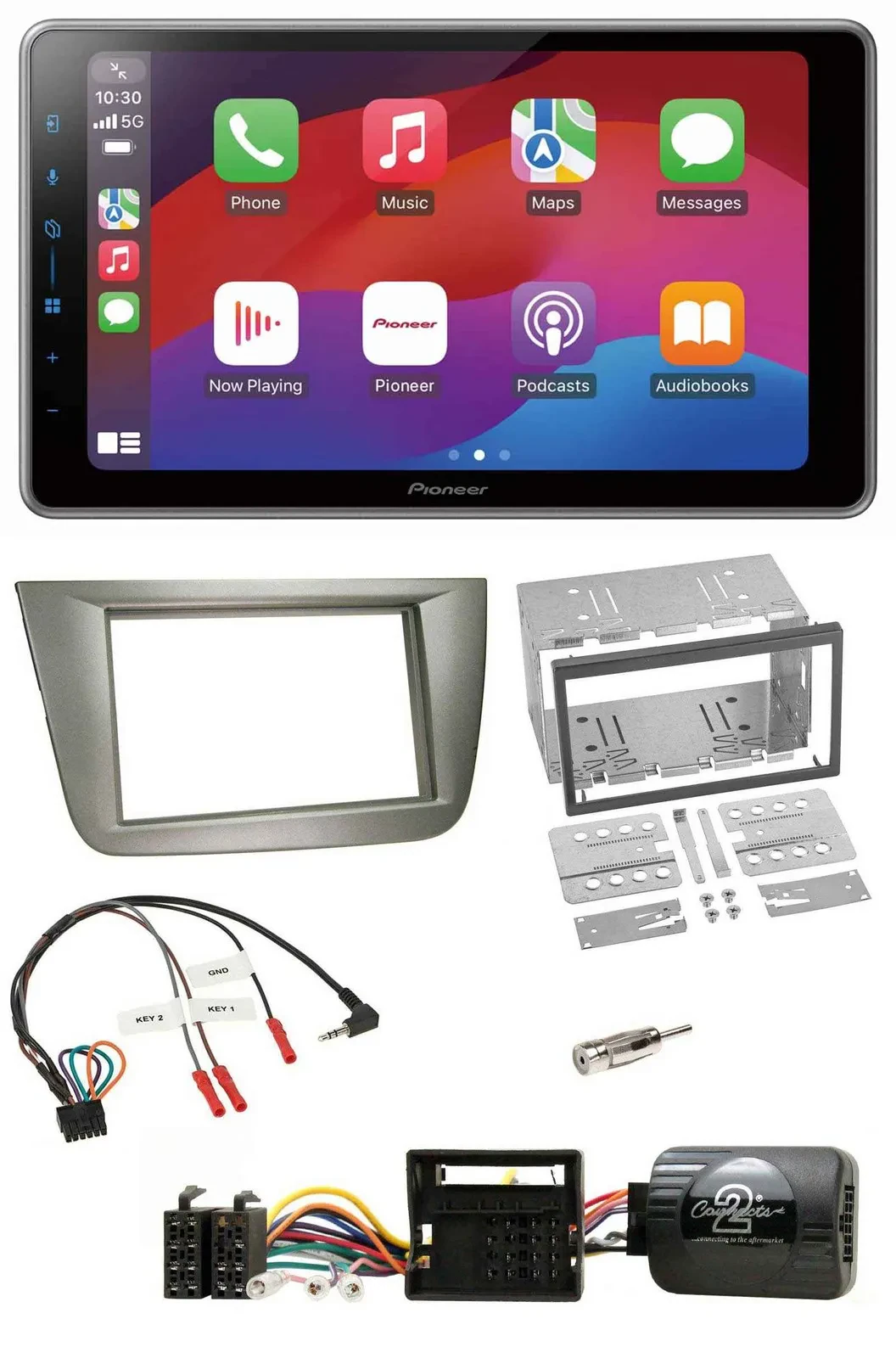 Pioneer Lenkrad USB DAB Bluetooth 2DIN Autoradio für Seat Toledo Altea silber